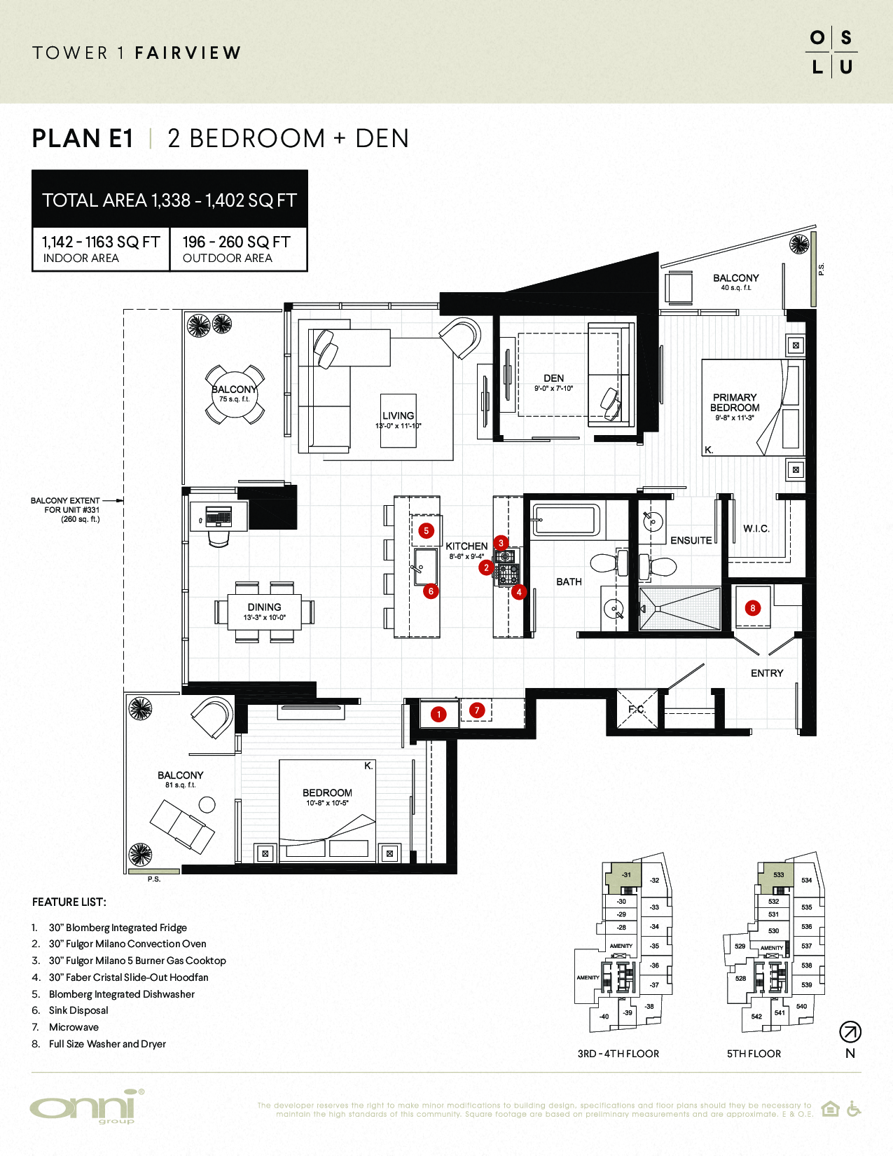 Floor plan for 2 beds, 2 baths, 1142 sqft